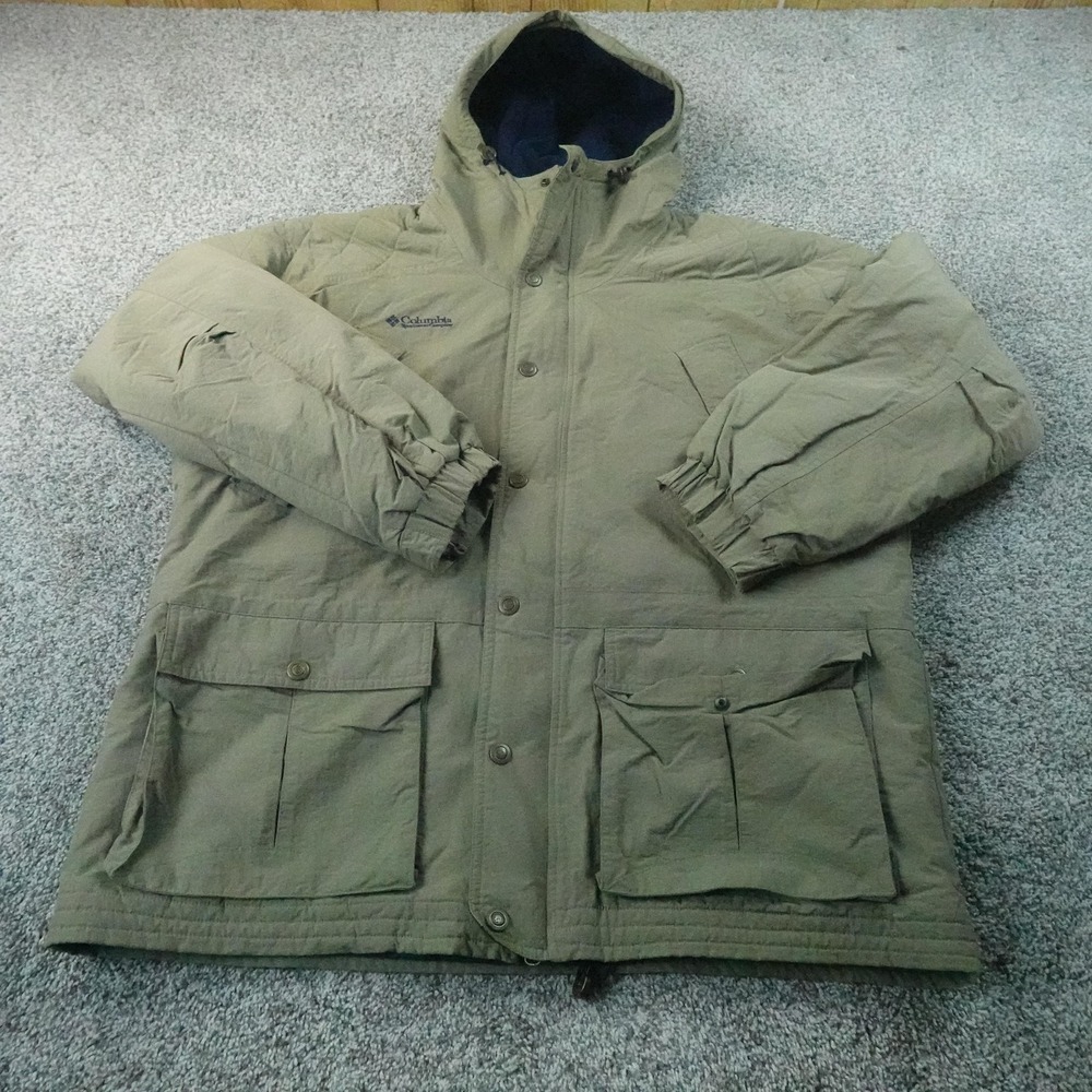 Columbia Jacket Mens L Green Heavy Insulated Windbreaker Parka Coat‎ Outdoor Ski